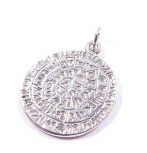 Colgante Disco Festos Griego Plata de Ley 925 Sólida 3,5 cm - Imagen 1 de 7