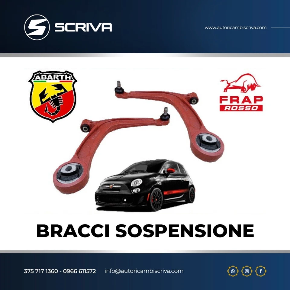 KIT BRACCI SOSPENSIONE TRAPEZI ANT. RINFORZATI FRAP ROSSO 500/595/695 ABARTH
