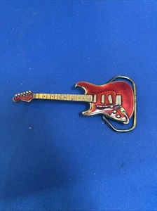 Electric Guitar Belt Buckle Music Rock Roll RB Country Jazz Vintage 1985 Mint - Picture 1 of 7