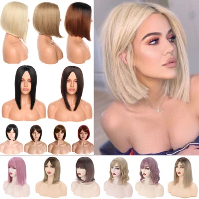 Женщин леди натуральный короткий прямой Боб волосы парики челки вечеринки косплей полный парик США - Изображение 1 из 4