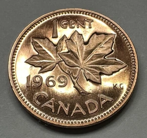 1969 Canadian Penny Proof-Like Coin Uncirculated Directly from Set - Picture 1 of 6