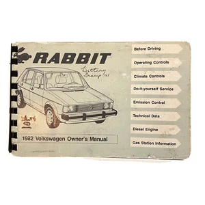 Volkswagen VW 1982 Rabbit Owners Manual Book Binding Advertising Pages - Picture 1 of 11