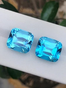 33,15 ct Schweizer Blautopas Paar lose Edelsteine - Bild 1 von 4