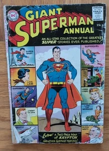 Giant Superman Annual 1 1960 DC Comics Missing Back Cover Cond Issues 80 pages - Picture 1 of 4