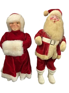 Vintage 50er Jahre Harold Gale Weihnachtsmann + Mrs. Santa (Neu mit Etikett!) Weihnachten 15 Zoll Puppen - Bild 1 von 19