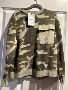 NWT Zara Kids Boys Military Sweatshirt Size 9 - Picture 1 of 2