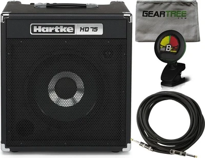 Hartke HD75 75 Watt 12'' Bass Combo Amp w/ Polish Cloth, Cable, and Tuner - Image 1 of 4
