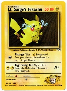 Pokémon - Gym Heroes Lt. Surge's Pikachu 81/132 LP - Bild 1 von 2