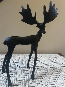 "Nuevo objeto de alce de bronce esculpido Pottery Barn mediano 12,5"" NUEVO EN CAJA" - Imagen 1 de 3