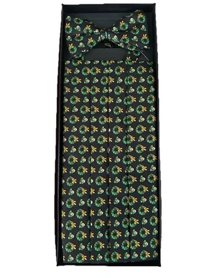 Juego de pajarita de pajarita clásica con diseño de corona de Navidad vintage Foto 1 de 2