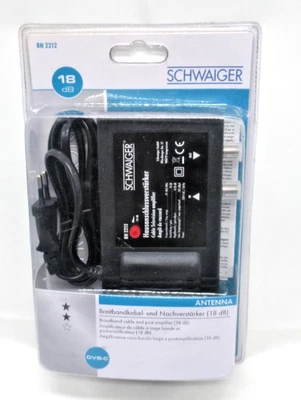 Kabelanschluss-Verstärker BN 2212 Schwaiger 18dB DVB-T UKW DAB+ BAND III 504972 - Bild 1 von 2