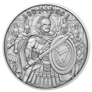 Ronde en argent fin 0,999 motif Leonidas 1 once troy - Photo 1 sur 3
