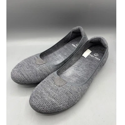 Merinos Mujer 10 Zapatos Informales Gris Lana Tejido Ballet Pisos Foto 1 de 4
