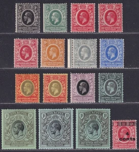 Ostafrika Uganda 1912 King George V Satz zu 1r postfrisch SG44-SG53 - Bild 1 von 2