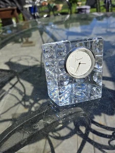 Baccarat Crystal Rock Equinox Desk Clock Contemporary  - Picture 1 of 18