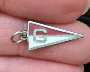 Vintage Sterling Silver And Enamel G Pennent Bracelet Charm, 0.8g - Picture 1 of 7