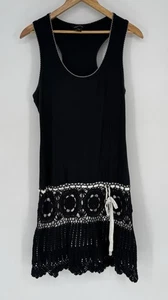 Moda International Häkel Strick Racerback schwarz Large Y2K Cottage Glam Bloquette - Bild 1 von 9