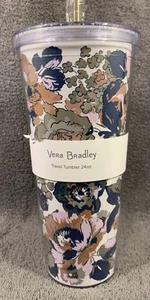 NWT Vera Bradley Petite Exuberant Floral Sage 24 oz Insulated Travel Tumbler col - Picture 1 of 6