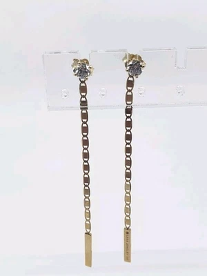 NEW LANA JEWELRY Malibu Diamond Linear YELLOW GOLD Earrings 14kt .50cts $2100 - Image 1 of 4