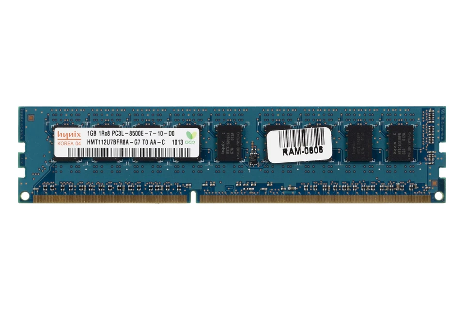 RAM Dell 1GB 1Rx8 PC3L-8500 DDR3 UDIMM 1066MHz HMT112U7BFR8A-G7 - Image 1 of 1