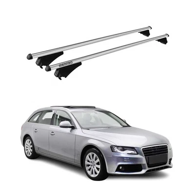 Top Roof Racks Cross Bars for Audi A4 Allroad 2006-2016 Alu Carrier Gray 2Pcs - Image 1 of 4