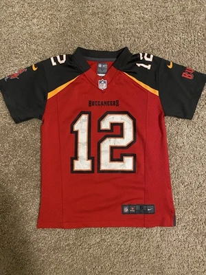 Tom Brady #12 Tampa Bay Buccaneers Youth Small Nike NFL On Field Jersey Red - Image 1 of 4