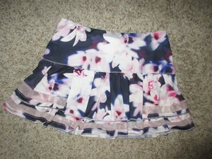 LUCKY IN LOVE TENNIS PICKLEBALL SKIRT SKORT MEDIUM NAVY PINK FLORAL PRINT PLEATS - Picture 1 of 4