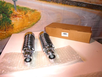 Harley FXR Chrome Shocks 10.5"  XLH FXRS FXHT FXRT FLHS Ultima 116-100 80-05  Y2 - Image 1 of 4