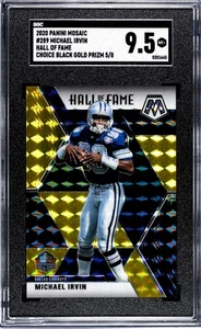 2020 Panini Mosaic BLACK GOLD CHOICE PRIZM SSP /8 MICHAEL IRVIN SGC 9.5 - Picture 1 of 2