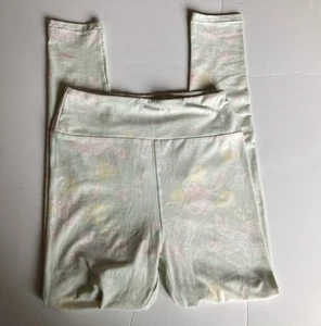 LuLaRoe New Women ONE SIZE OS Summer Green Pink White Yellow Floral Leggings - Picture 1 of 7