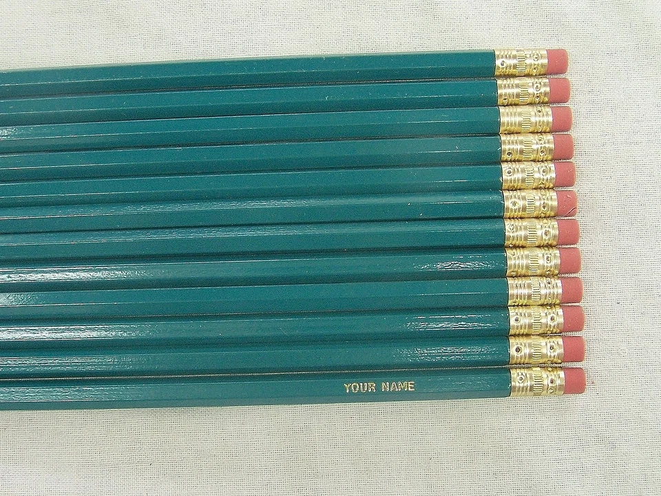 24 lápices personalizados hexagonales "verde azulado" Foto 1 de 1