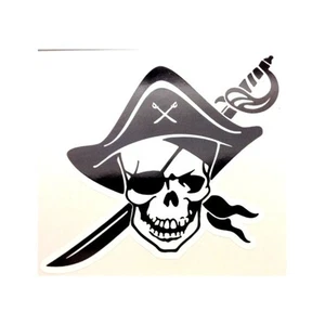 TETE DE MORT Pirate right / droite Sticker vinyle laminé - Picture 1 of 1