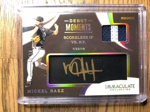 🔥 2020 PANINI IMMACULATE MICAHEL BAEZ PADRES JERSEY RPA AUTO RC ROOKIE SSP /10 - Picture 1 of 1
