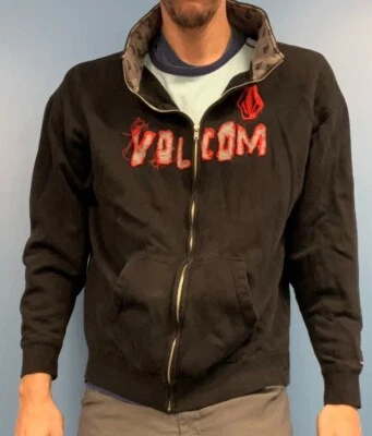 Volcom V Stone Full Zip Fleece Track Black Red Jacket Size XXL Skate Skateboard - Image 1 of 4