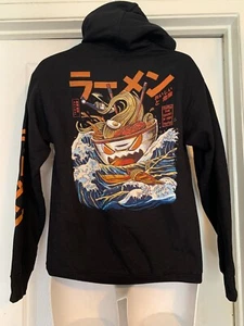 Threadless The Great Ramen Men Sweatshirt Black Logo Graphic Anime Pullover - Picture 1 of 5