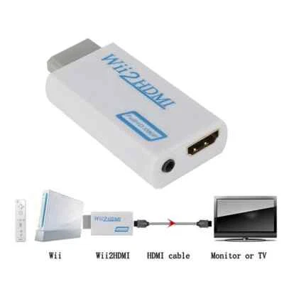 Wii TO hdm Adapter Converter with 3.5mm Audio Video 1080P HD Output-UK