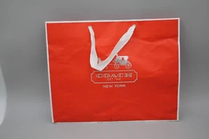 Coach New York Large Red Cotton Handles ~12x16x6" Shopping Bag 2012 HTF Rare - Picture 1 of 9