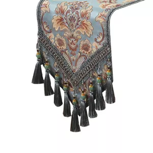 Jacquard Quaste Tischläufer Tischdecke Home Esszimmer Dekor Luxus Retro Chic - Bild 1 von 16