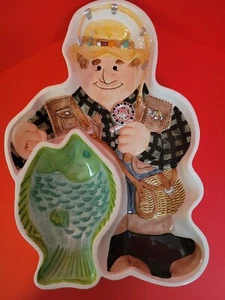 Ceramic Fisherman Serving Tray - Picture 1 of 3