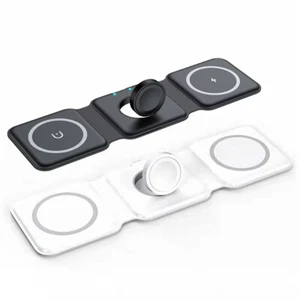 3IN1 15W Witeless Charger Fast Charging Station For Apple Watch Air Pods iPhone - Picture 1 of 14