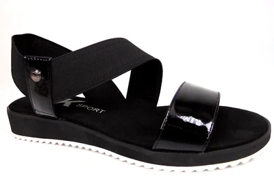 全新! Anne Klein 女式 Morley 露背休闲凉鞋,8.0 M 码,黑色 — 第 1/4 张图片