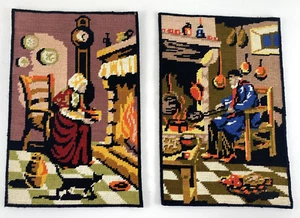2er Set Nadelbilder Oma Opa Vintage Kamin Landhausstil - Bild 1 von 5