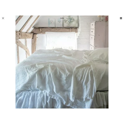 Rachel Ashwell Shabby Chic White Angel Belgian Linen by yard 106” Width Double - Image 1 of 4