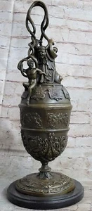 Greek Ancient Handmade Mythology Vintage Vase Urn Bronze Sculpture Lost Wax Art - Picture 1 of 10