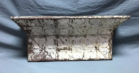 Architectural Destressed Embossed Reclaimed Tin Mantle Shelf Home Decor 434-23B Cover