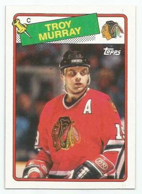 TROY MURRAY 1988-89 TOPPS CARD MINT CONDITION CHICAGO BLACKHAWKS - Image 1 of 2