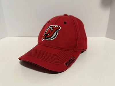 New Jersey Devils Sombrero NHL Rojo Sombrero Gorra Rojo Correa Ajustable Espalda Foto 1 de 4