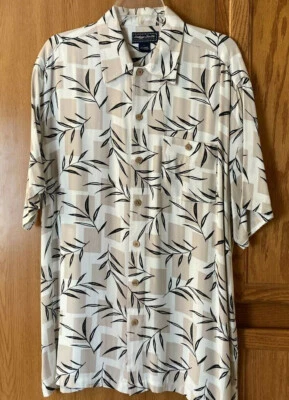 Camisa Hawaiana Indygo Smith Outfitters Para Hombres Marfil Floral Manga Corta L Nueva Foto 1 de 4
