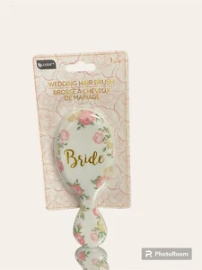 Travel-Day of -Small White Bride Hairbrush-Wedding Essentials Gift - Picture 1 of 5