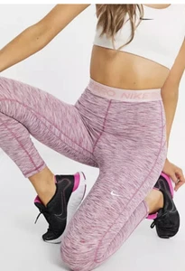 Leggings Nike Pro para mujer XS rosa tinte espacial múltiple cintura alta recortada - Imagen 1 de 12